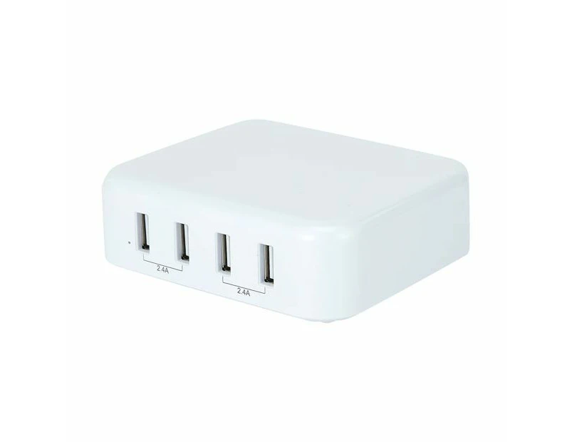 USB 4 Port Desktop Charger - Anko - White