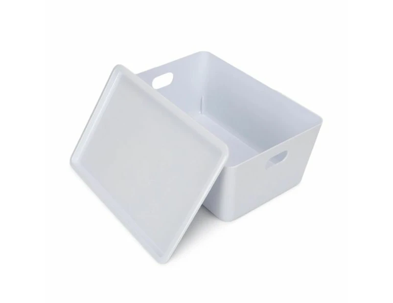 11L Smooth and Shiny Plastic Tub, White - Anko