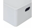 11L Smooth and Shiny Plastic Tub, White - Anko