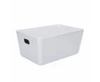 11L Smooth and Shiny Plastic Tub, White - Anko