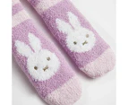 Girls Miffy Fleece Home Socks - Purple