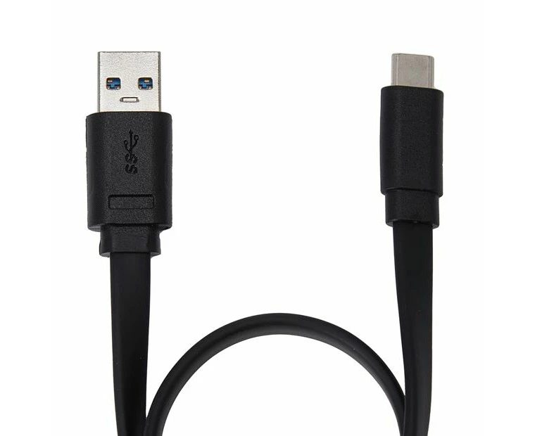 USB-A to USB-C Short Noodle Black Cable, 30cm - Anko