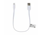 Short Noodle USB to Lightning Cable, 0.22m - Anko