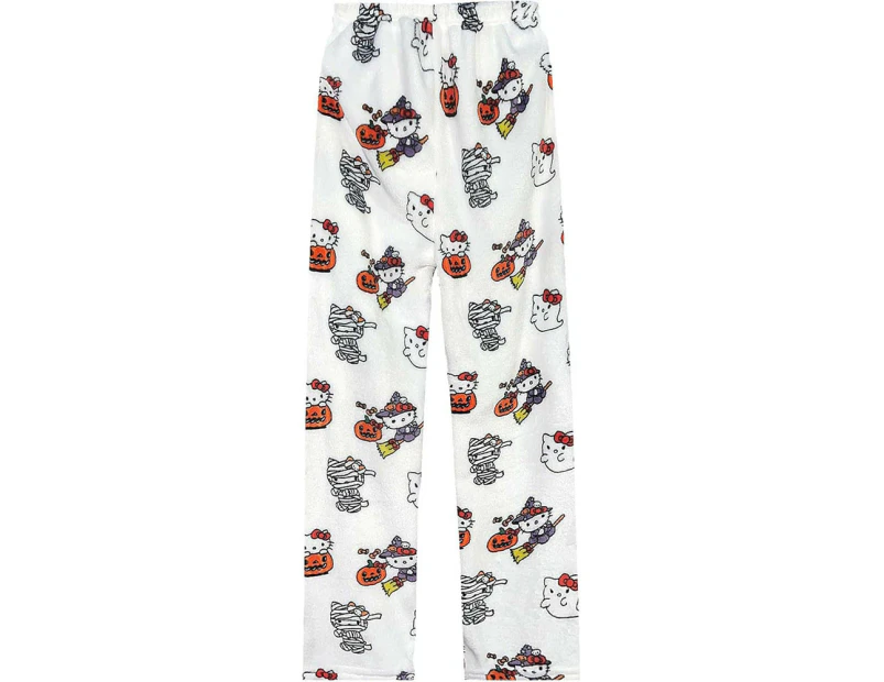 Women Hello Kitty Printed Warm Flannel Pyjama Pajamas Bottoms Lounge Pants Nightwear Sleepwear - B