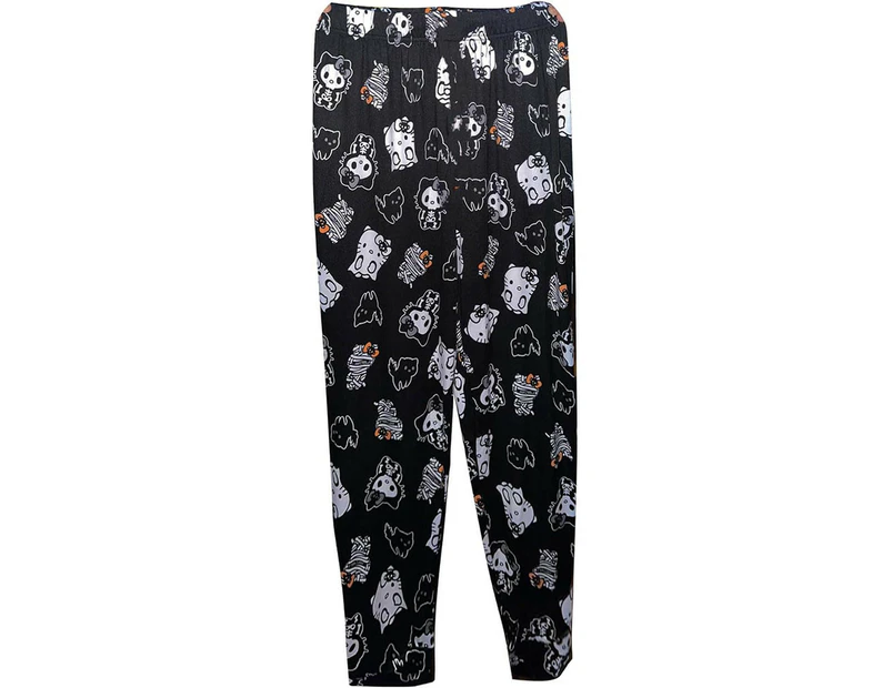 Women Hello Kitty Printed Warm Flannel Pyjama Pajamas Bottoms Lounge Pants Nightwear Sleepwear - C