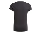 Adidas Girls' Essentials Logo Tee / T-Shirt / Tshirt - Black/White