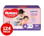 Huggies Girls' Size 4 9-14kg Ultra Dry Nappy Pants 124pk
