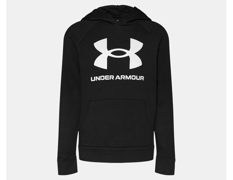 Under Armour Boys' Rival Fleece Logo Hoodie - Black/Onyx White