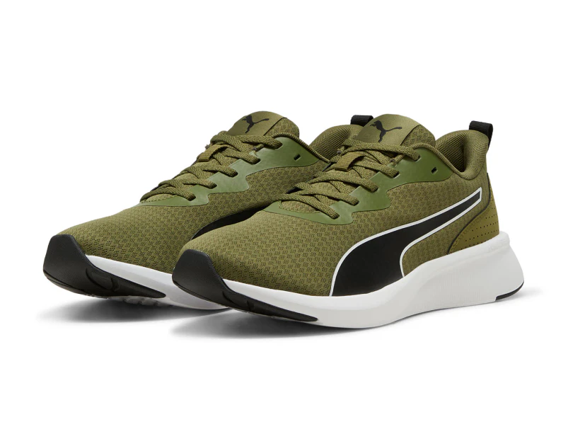 Puma Men's Flyer Lite Running Shoes - Olive Green/White/Black