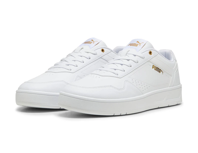 Puma Unisex Court Classic Sneakers - White/Gold