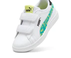 Puma Boys' Smash 3.0 Masked Hero Sneakers - White/Sparkling Green/Lime Sheen