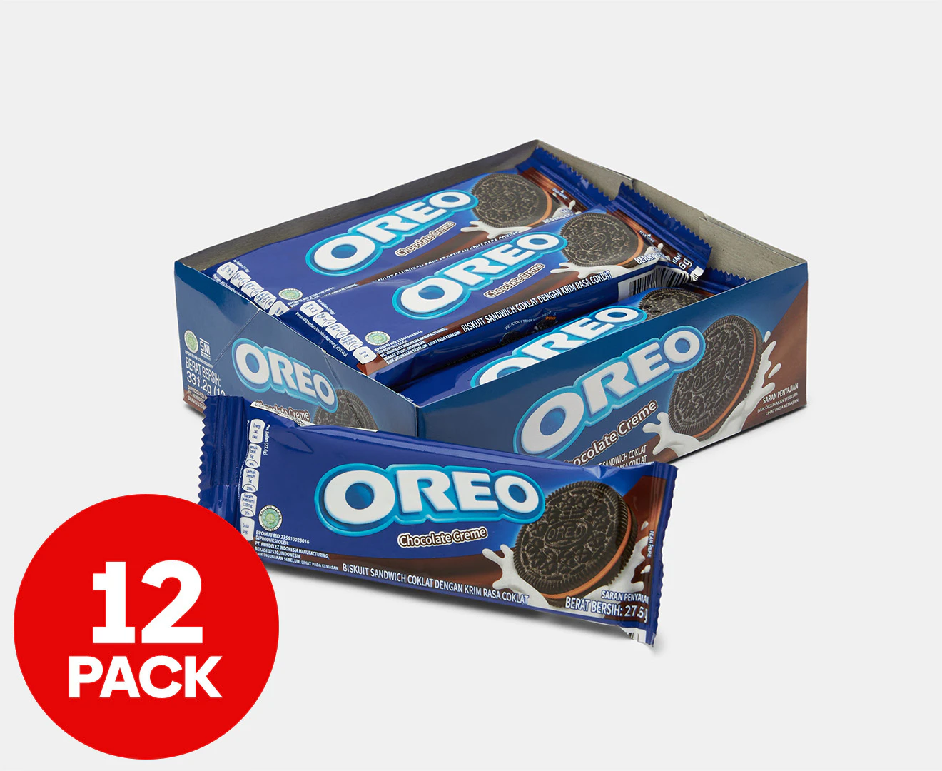 12PK Oreo Snack Pack 38g Chocolate Creme Biscuits Sweet/Candy/Confectionery