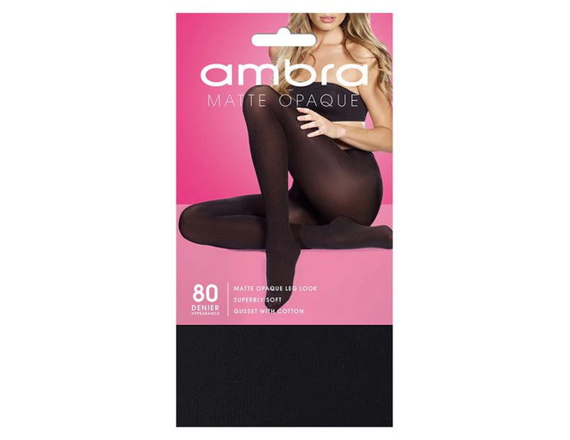 Ambra Women's Matte Opaque Tights - Black