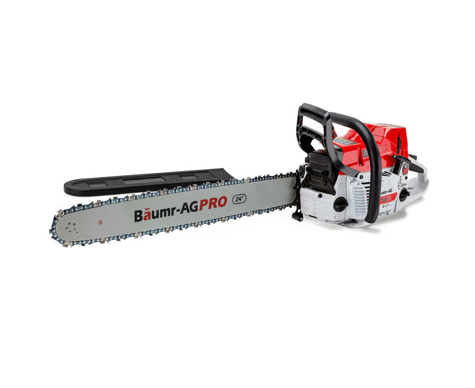 BAUMR-AG Commercial Petrol Chainsaw E-Start 24" Bar Chain Saw Top Handle Tree Pruning