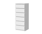 Oikiture 6 Chest of Drawers Tallboy Dresser Table Storage Cabinet Bedroom White