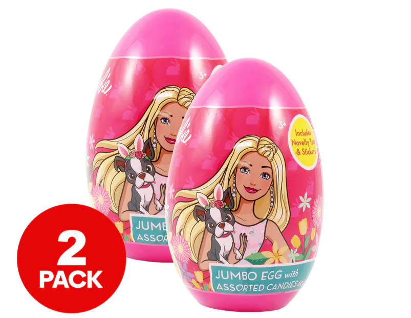 2 x Barbie Jumbo Egg w/ Assorted Candies & Novelty Toys 60g