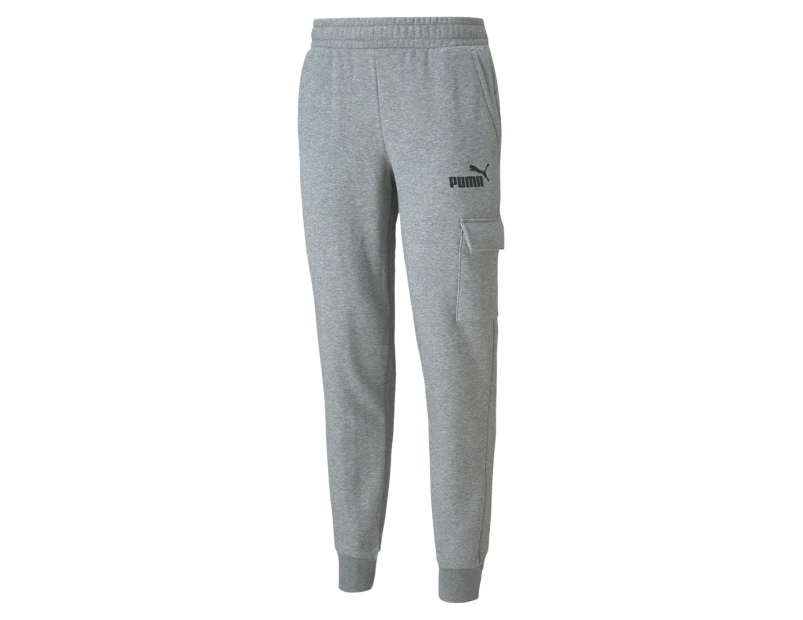 Puma Men's Essentials Cargo Trackpants / Tracksuit Pants - Grey Heather