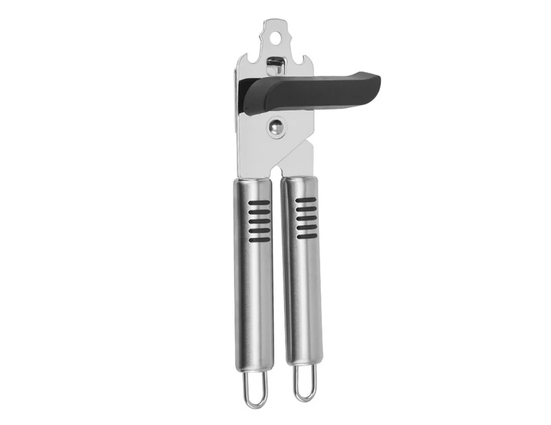 Can Opener Anti-slip Grip Comfortable Handle Rust-Proof Anti-deform Labor-saving Hanging Storage 3 in 1 Bottle Opener Kitchen Gadget - C