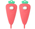 2Pcs Multifunctional Beer Bottle Opener Radish Carrot Shape Strong Magnetic Anti-slip Heavy Duty Pull-tab Can Lid Manual Opening Tool Kitchen Supplies - Red