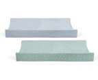 Bubba Blue 48x82cm Nordic Waterproof Change Mat Covers 2-Pack - Dusty Sky/Mint
