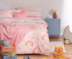 Minikins Junior Rainbow Reversible Quilt Cover Set - Pink
