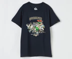 Quiksilver Boys' Racoon Style Tee / T-Shirt / Tshirt - Navy Blaze