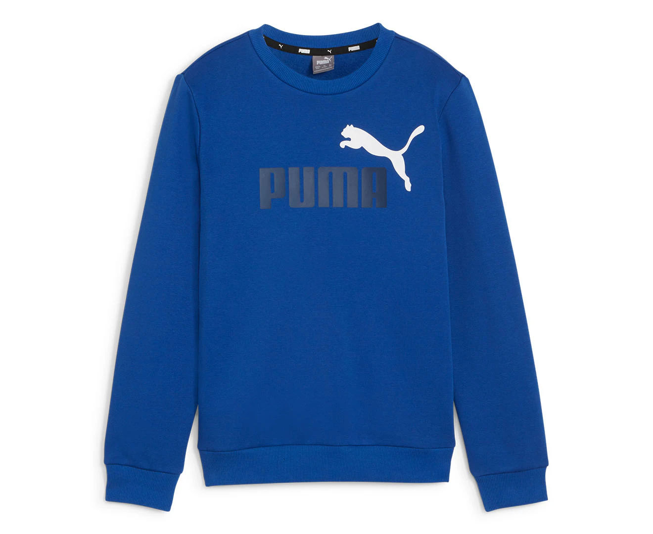 Puma Boys' Essentials 2-Colour Big Logo Crew Sweatshirt - Cobalt Glaze