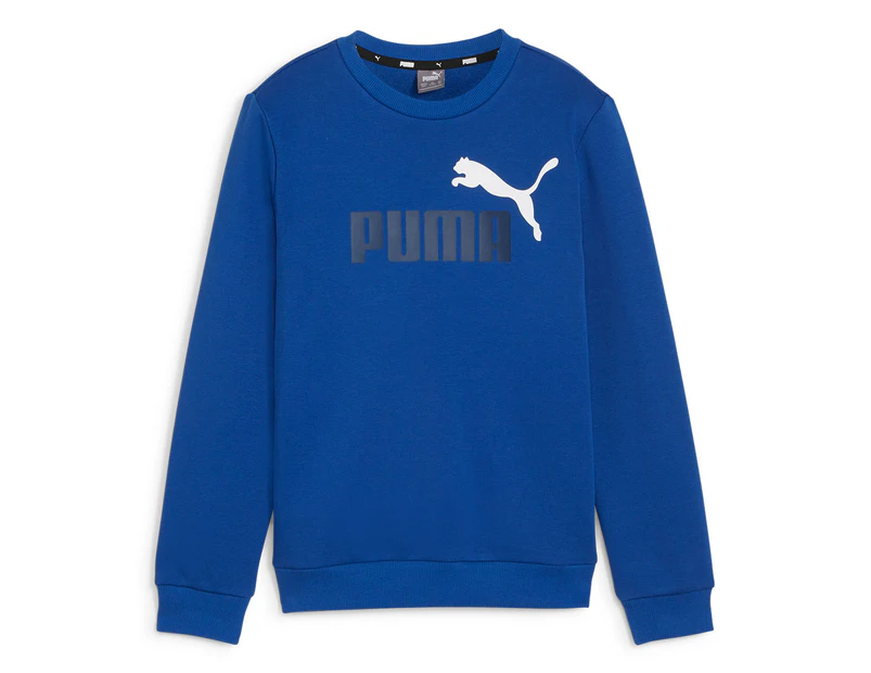 Puma Boys' Essentials 2-Colour Big Logo Crew Sweatshirt - Cobalt Glaze