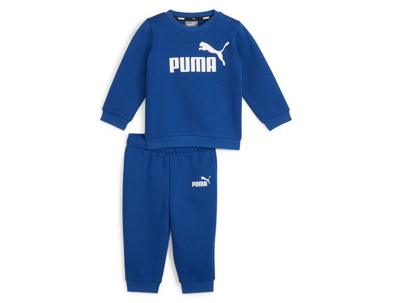 Puma 2-Piece Baby Minicats Essentials Crew & Trackpants Set - Cobalt Glaze