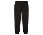 Puma Boys' Essentials 2-Colour Logo Trackpants / Tracksuit Pants - Puma Black/Lime Sheen