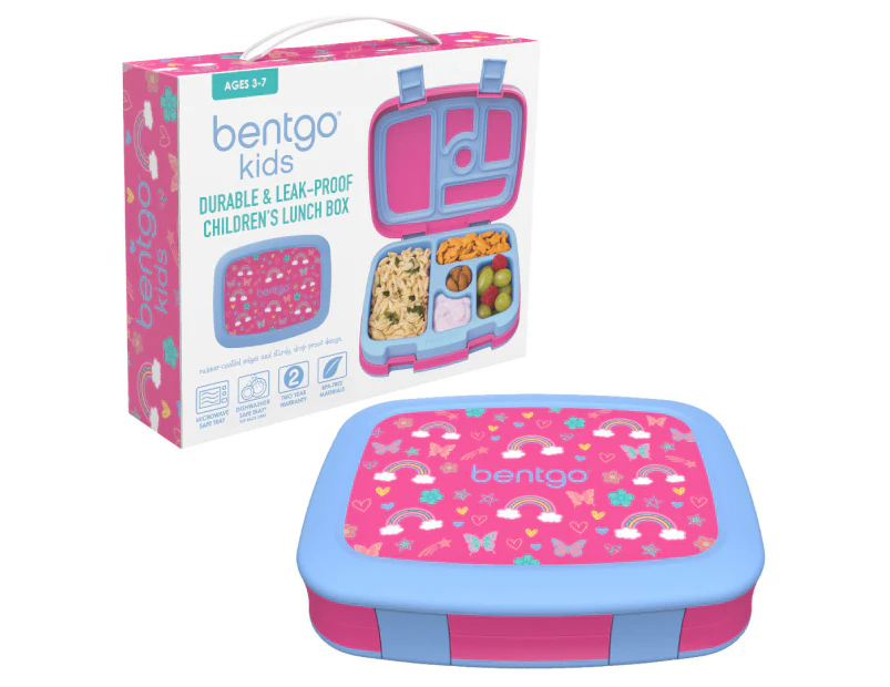 Bentgo Kids' Print Leak Proof Bento Lunch Box - Rainbows & Butterflies