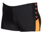 Speedo Boys' Boom Logo Splice Aquashorts - Black/Papaya