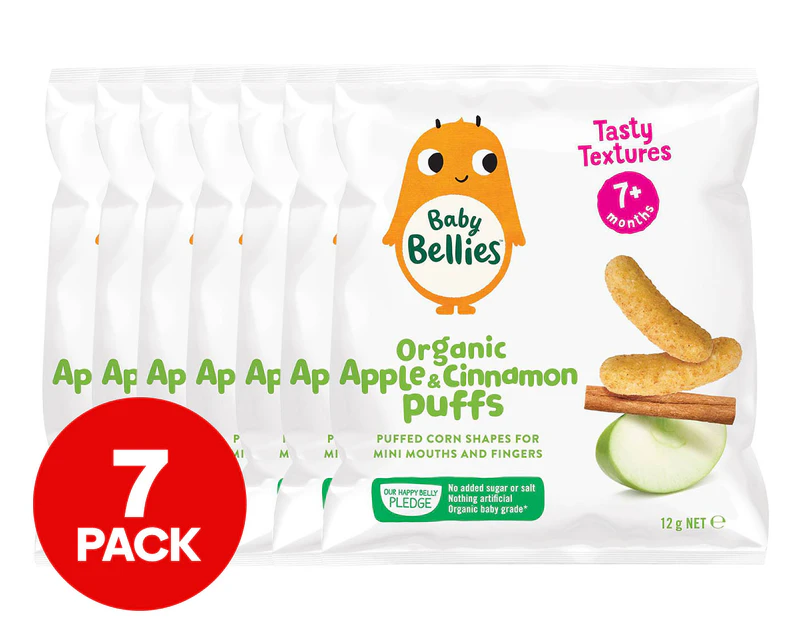Baby Bellies Organic Puffs Apple & Cinnamon 12g 7pk