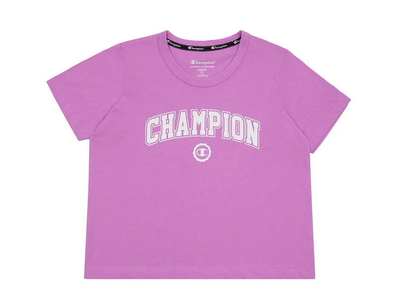 Champion Youth Girls' Sports Graphic Boxy Tee / T-Shirt / Tshirt - Purple