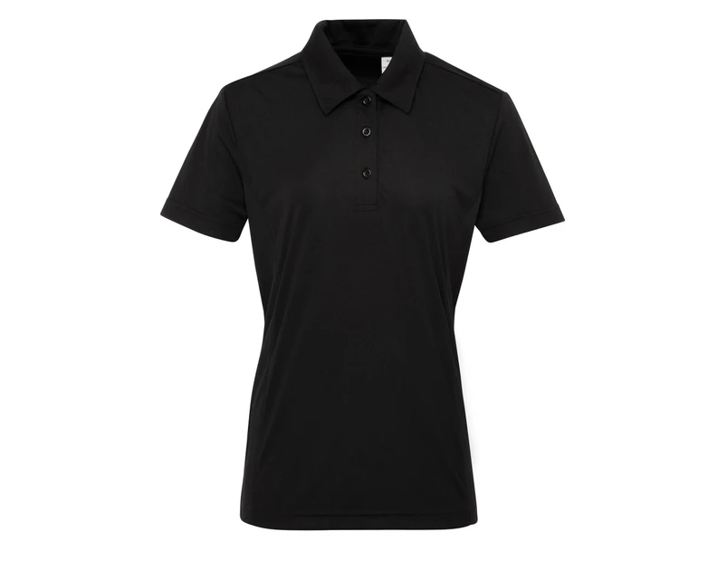Tri Dri Womens Panelled Short Sleeve Polo Shirt (Black) - RW4853