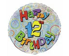 Unique Party 12 Birthday Foil Balloon (Multicoloured) - SG19702