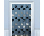 Amscan Time To Party 21st Birthday Door Decoration (Black/Silver) - SG28474