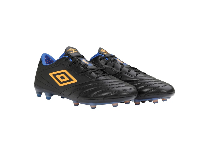 Umbro Mens Tocco III Pro Fg Leather Football Boots (Black/Vermillion Orange/Deep Surf) - UO2036