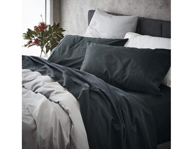 MyHouse Ashton King Single Bed Sheet Set Graphite