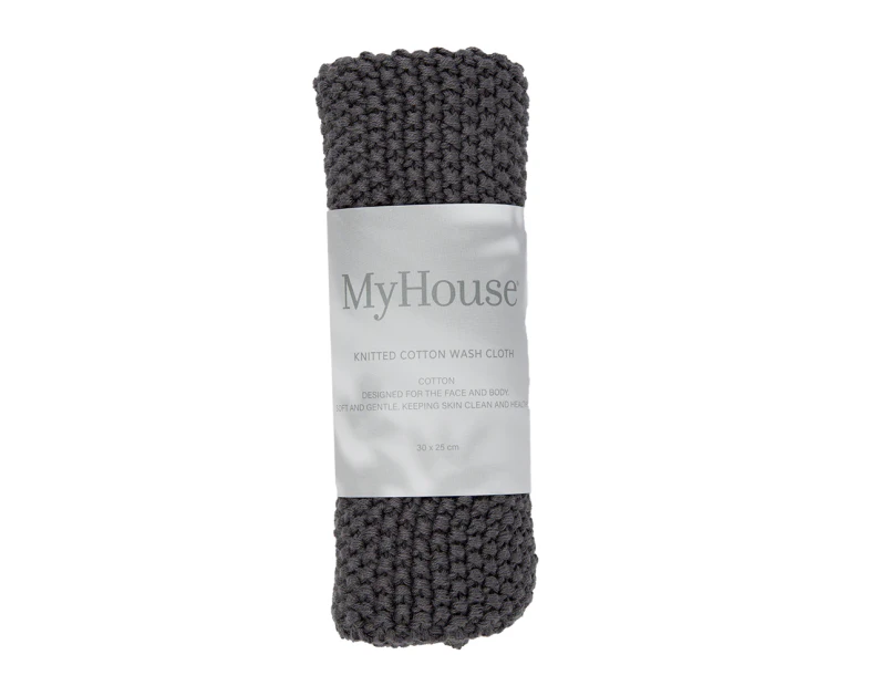 MyHouse Knitted Wash Cloth   30X25cm   - Graphite