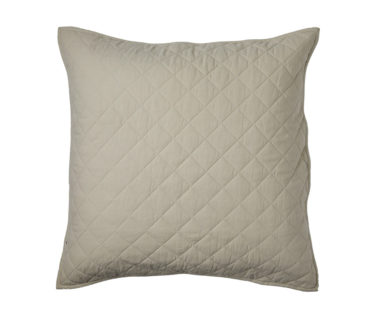 Adorn Living Essential Quilted European Pillowcase  65X65cm  - Natural