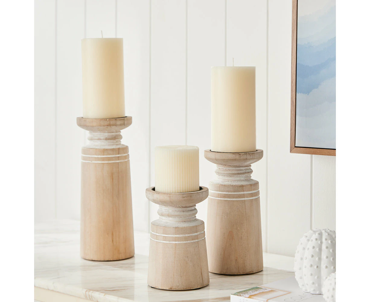 Deborah Hutton Wooden Candle Sticks - Small