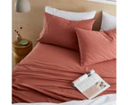 MyHouse Stonewash Fitted Sheet Clay King 100% Cotton