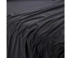 MyHouse Stonewash Flat Sheet Onyx King Size 285X260cm 100% Cotton