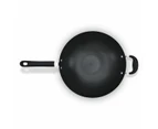 Carbon Steel Wok, 30cm - Anko - Black