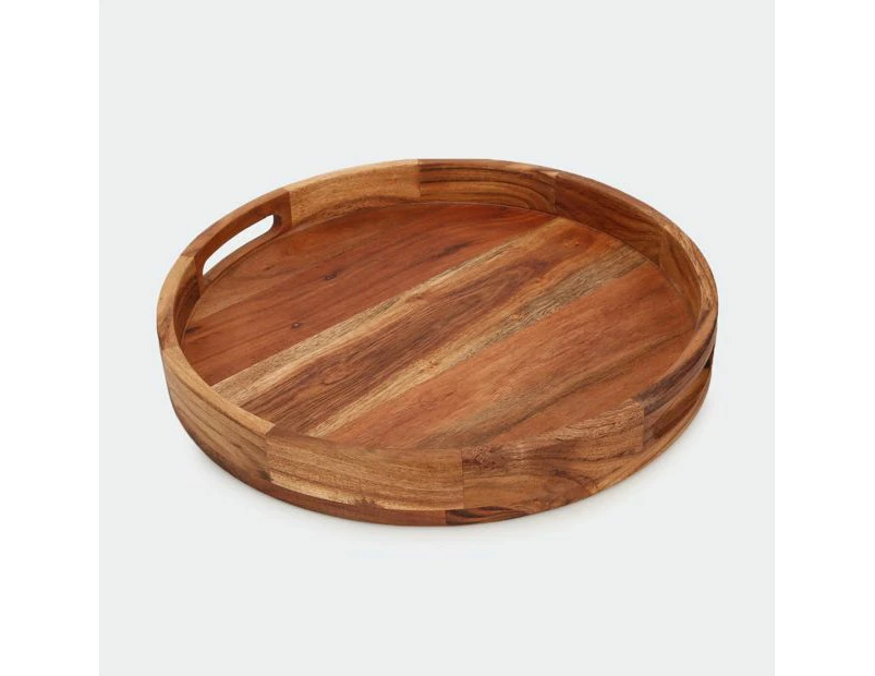 Acacia Round Serving Tray - Anko - Brown