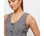 Scoop Neck Waistcoat - Lily Loves - Grey