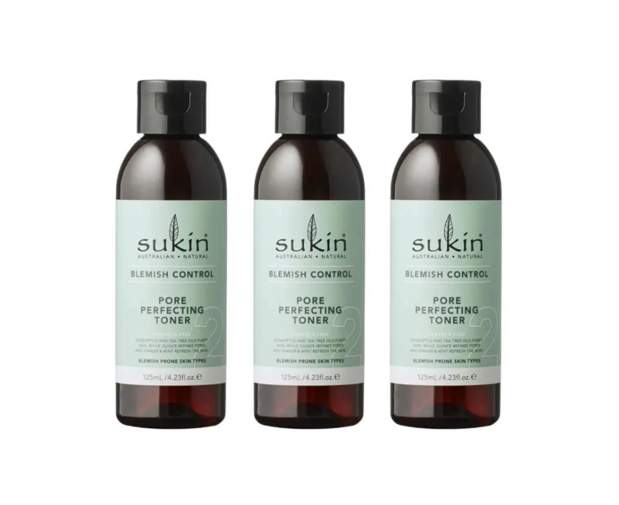 3 x Sukin Blemish Control Pore Perfecting Toner 125mL