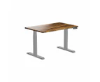 Desky Dual Hardwood Sit Stand Desk - Pheasantwood / Grey Standing Computer Desk For Home Office & Study
