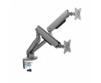 Desky Dual LED Monitor Arm White Mount 18"-32" Screen Holder Bracket VESA 75/100